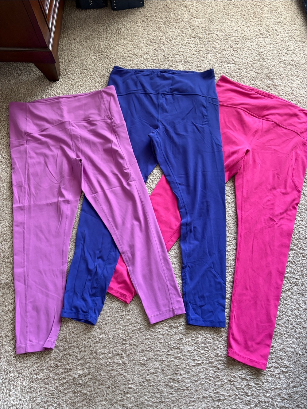 Zella Stretch Leggings with pockets- Pink, Purple, Blue